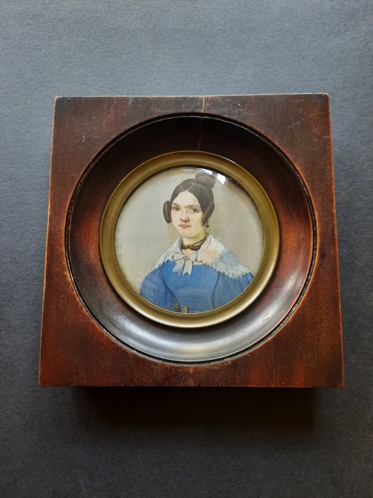 J. Bruinier - Miniatuur portret dame 1838