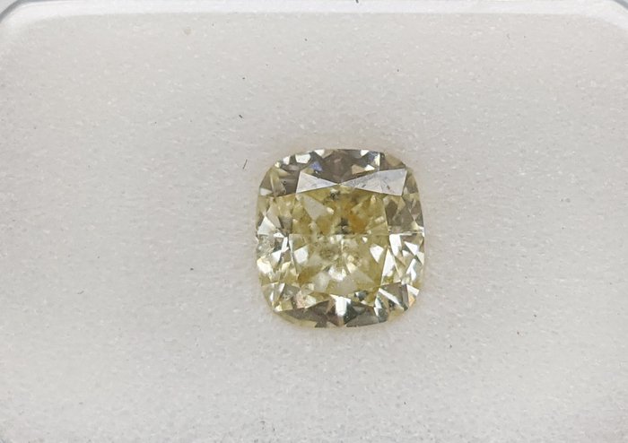 Diamant - 1.08 ct - Coussin - fancy light yellow - VS2, No Reserve Price