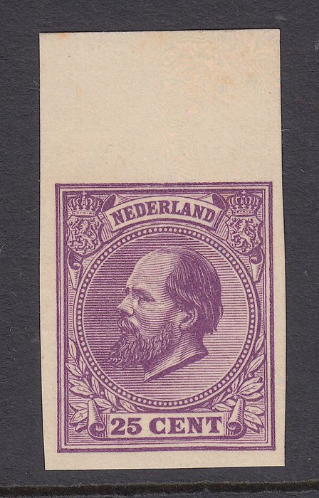 荷兰 1872 - 威廉三世国王，无牙边缘件 - NVPH 26v