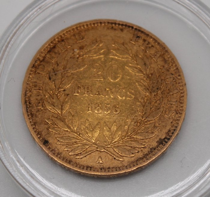 France. 20 Francs 1856 A, Napoléon III