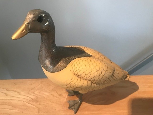 Elli Malevoti - Figurină - Prachtige staande eend - Alamă