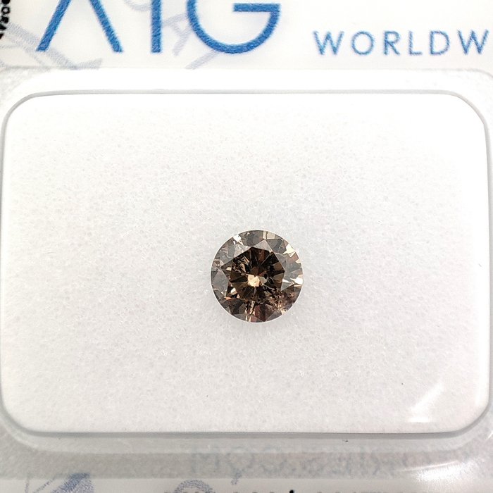Diamant - 0.29 ct - Rond - Fancy Light Brown - SI3 *NO RESERVE PRICE*