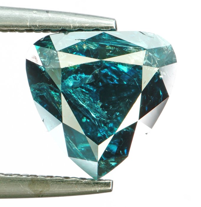 鑽石 - 2.11 ct - 心形 - Fancy Deep Blue - Treated - I2 - No Reserve