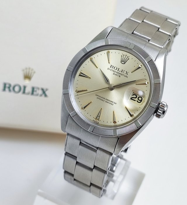 Rolex - Oyster Perpetual Date "Engine-Turned" - Ref. 1501 - Män - 1962