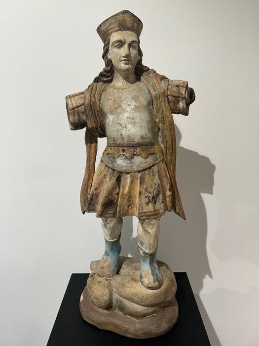 雕刻, Saint George (?) - 48 cm - 木
