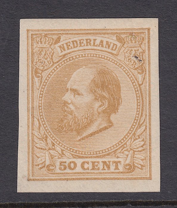 Holanda 1872 - Rei Guilherme III, imperfurado - NVPH 27v
