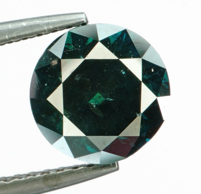 Diamant - 2.32 ct - Rond Briljant - Fancy Dark Blue -No Reserve-Color Enhanced - P1