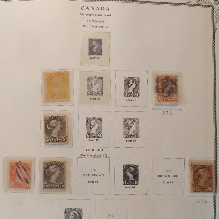 加拿大 1870/1893 - 维多利亚女王穿孔 12