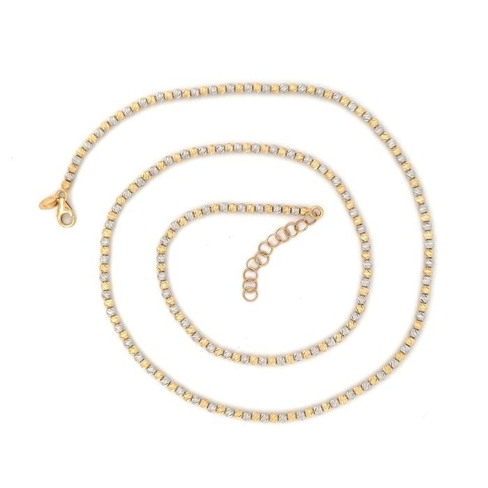Collana pallinata - 7.3 gr - 50 cm - 18 Kt - Necklace - 18 kt. White gold, Yellow gold