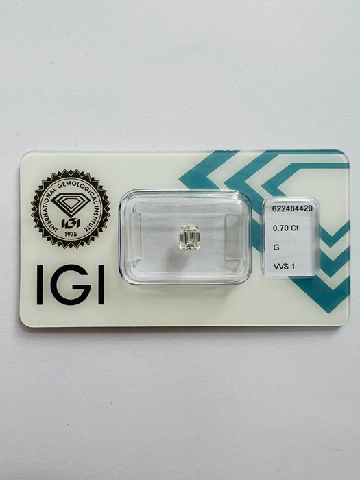 1 pcs 钻石 - 0.70 ct - 祖母绿 - G - VVS1 极轻微内含一级