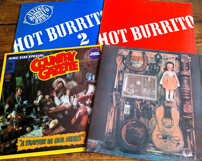 Poco, The Flying Burrito Brothers, Country Gazette - Több művésza - lot of 4 original (!) COUNTRY ROCK albums - Több cím - LP albumok (több elem) - 1971