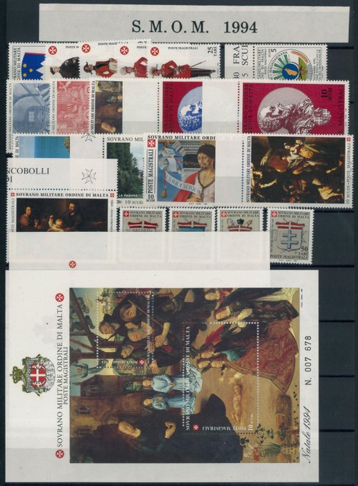 Soberana Orden Militar de Malta 1994/2000 - Los 7 años completos de correo aéreo incluidos en el período en las páginas del álbum.