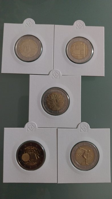 Europa. 2 Euro 2004/2015 (incl. 2 euro Finland "Enlargement of the EU") (5 monete)  (Utan reservationspris)