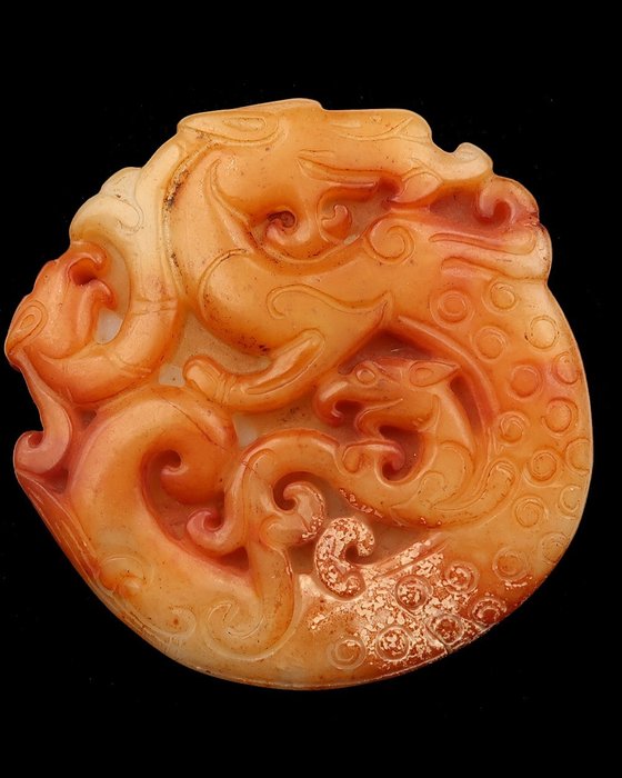 Superb large harmonic amulet - Dragon and phoenix - The perfect couple in Feng Shui - Amulet