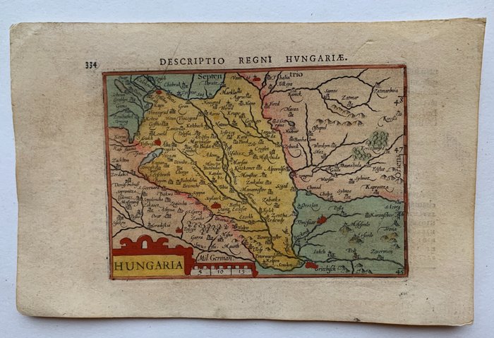 Europa, Kart - Ungarn; P. Bertius - Hungaria - 1601-1620