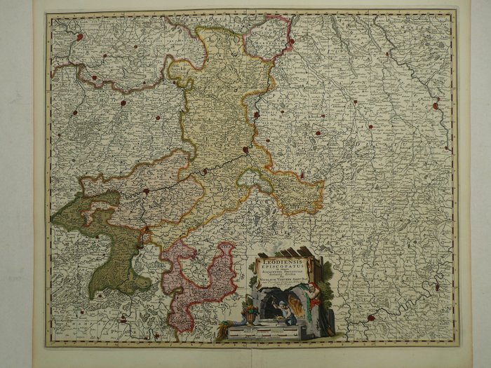 欧洲, 地图 - 比利时 / 路易斯 / 林堡 / 马斯特里赫特; Nicolaas Visscher - Leodiensis Episcopatus in omnes Subjacentes Provincias - 约1696
