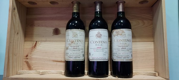 1982 & 1989 (x2) Viñedos del Contino - Rioja Reserva - 3 Flessen (0.75 liter)