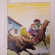 Bignotti Franco - 1 Original cover - Capitan Miki #409 - Pioggia di dollari - 1970 Comic Art