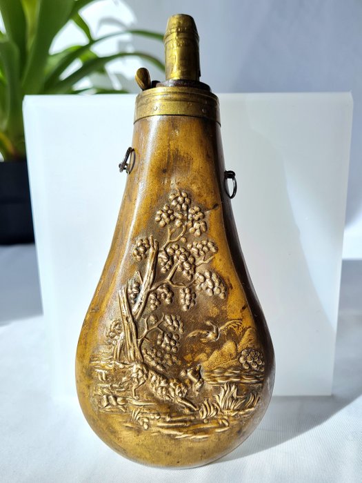 Powder Horn - Gun Powder Flask - 瓶子 (1) - 青銅色, 黃銅