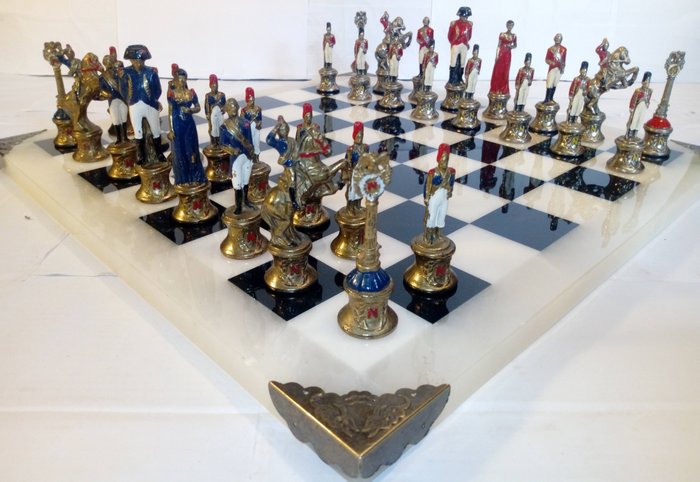 Schachspiel (1) - Napoleon Italfama - Bronze, Marmor