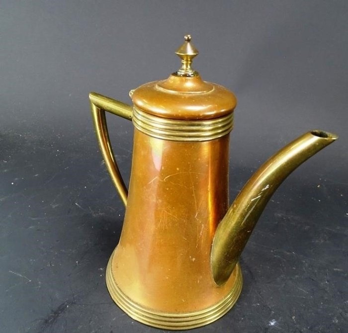 Koperen art-Deco koffiekan (21 cm) - 咖啡壶 - 铜