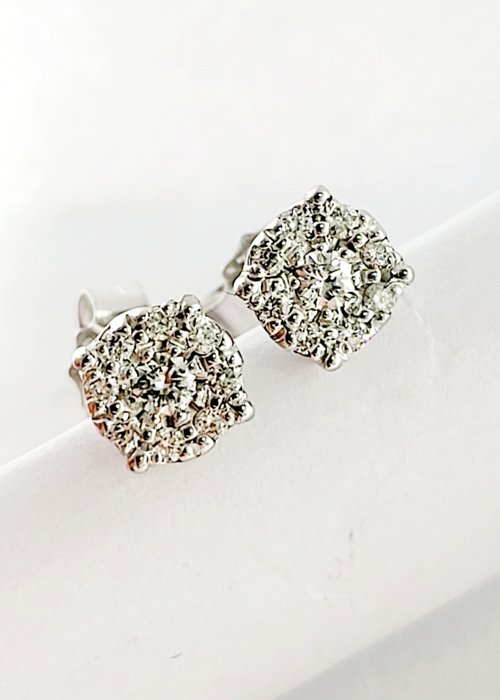 Boucles d'oreilles - 18 carats Or blanc -  0.65 tw. Diamant  (Naturelle) - Diamant 