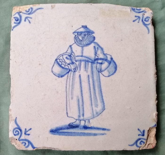 Azulejo - Empregada doméstica - 1650-1700 