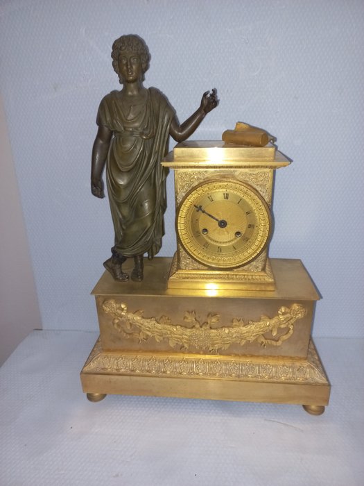 Relógio de lareira - Impero - Império - Ouropel - 1800-1850
