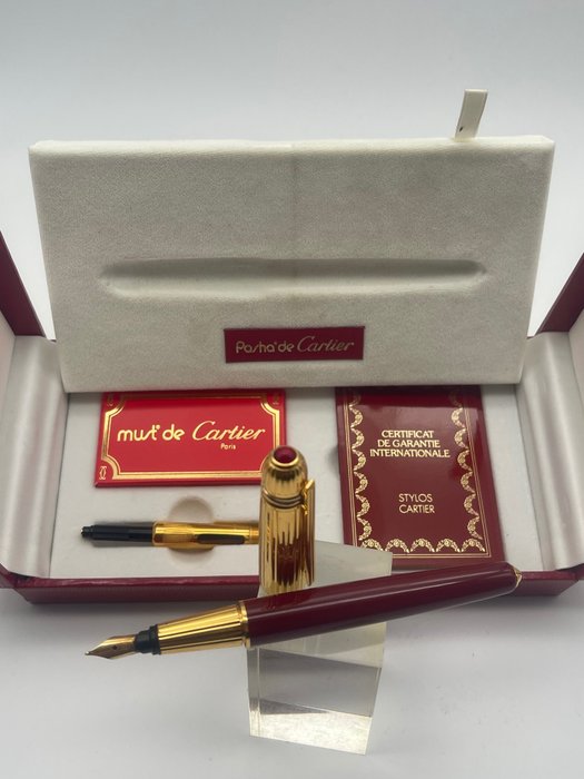 Cartier - Pasha de Cartier Rara e Pregiata  Penna Stilografica vintage, pennino in oro 18 Kt 750 in buone - Caneta de tinta permanente
