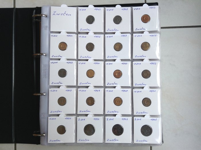 Świat. Grote verzameling van 245 Zweden en Finland munten uit de 20ste eeuw. 1934-2000  (Bez ceny minimalnej
)