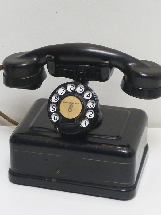 Bell Telephone Antwerp - Telefone analógico - telefone de metal preto