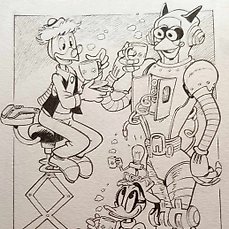 Alessandro Gottardo - 1 Original drawing - Donald Duck - Super Team Tea Time - 2023 Comic Art