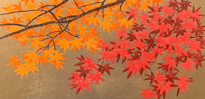 "Momiji-3" (Maple Leaves-3) - Signed and numbered by the artist 54/200 - 2022 - Hajime Namiki 並木一 (b 1947) - Japonia