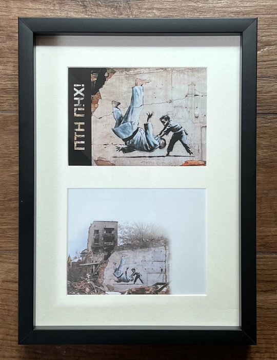 Banksy - "FCK PTN (ПТН ПНХ!)" Postcard and Envelope Framed - 2023