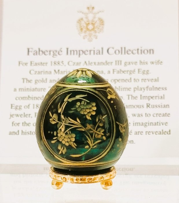 Very nice condition, after Fabergé collectors no. 2424 Egg - . - 6 cm - 0 cm - 0 cm -  (2)