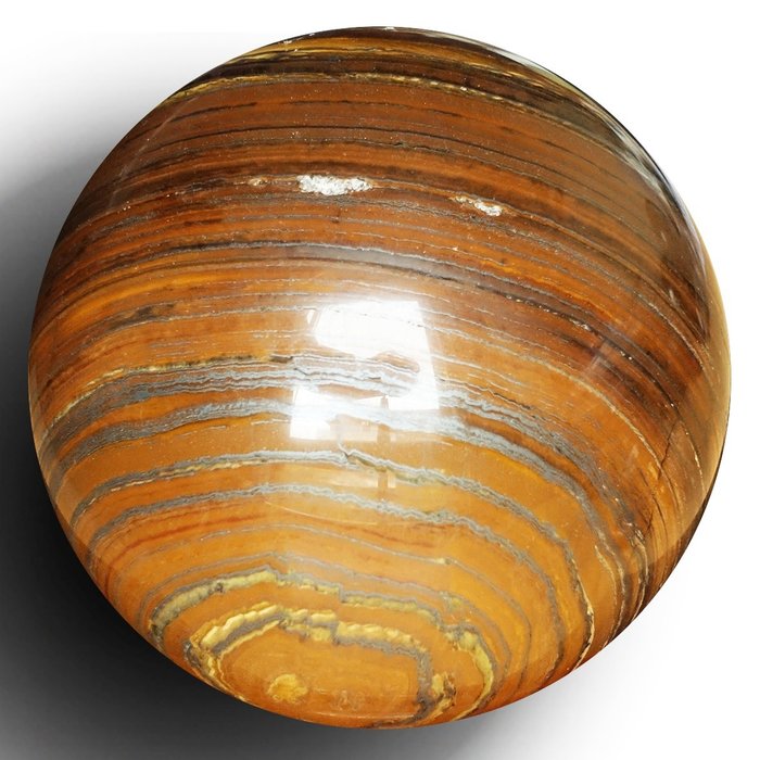 Polírozott gömb Tigrisszem - Magasság: 87 mm - Szélesség: 87 mm- 1086 g