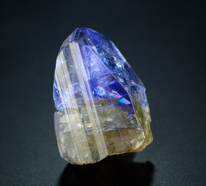 Fantastisk bi-farvet tanzanite Krystal - Højde: 15 mm - Bredde: 10 mm- 1.39 g