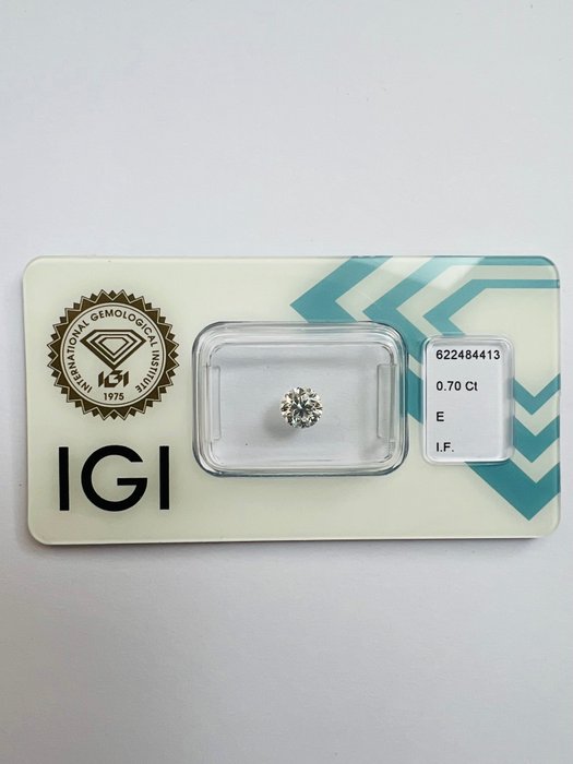 1 pcs Diamant  (Naturlig)  - 0.70 ct - E - IF - Det internasjonale gemologiske institutt (IGI)