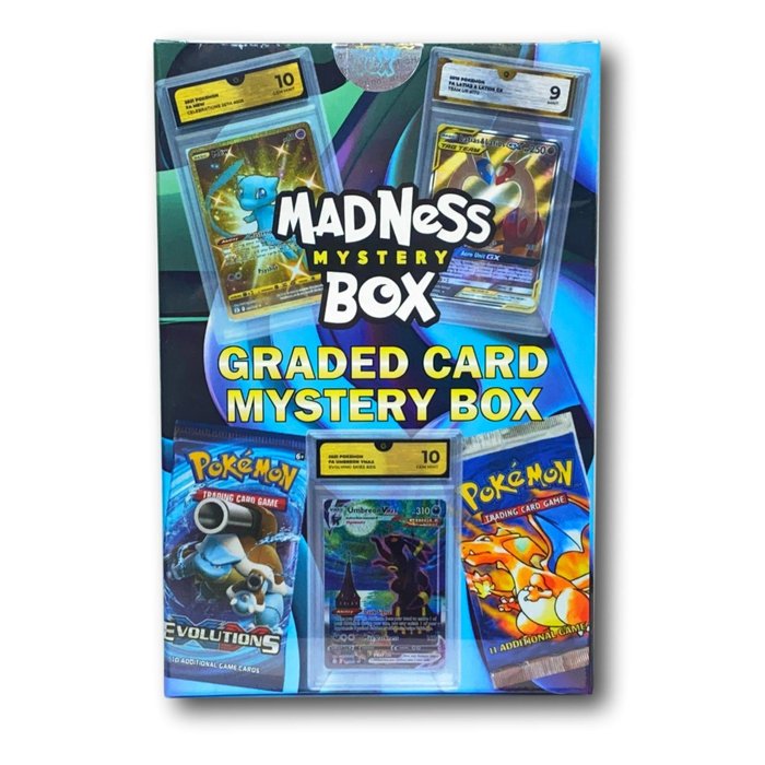 Pokémon Mystery box - Graded Card + Booster Packs - Madness Mystery Box - Pokémon