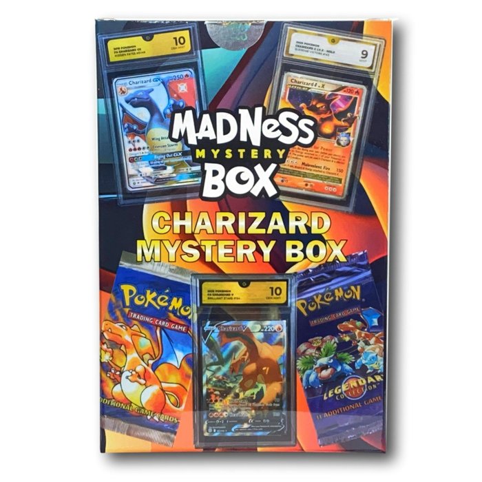 Pokémon Mystery box - Charizard Graded Card + Booster Packs - Madness Mystery Box - Pokémon