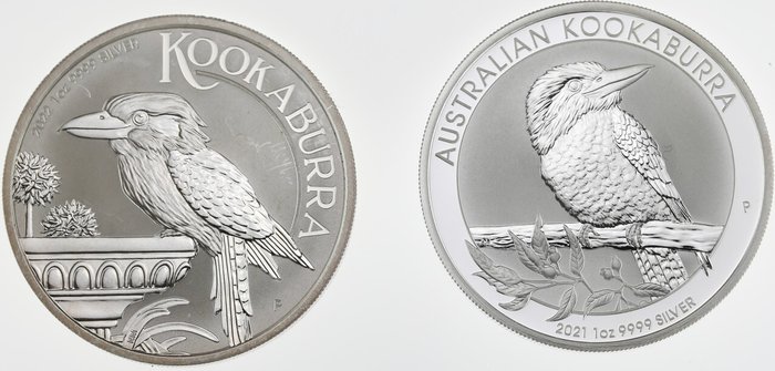 Austrália. 1 Dollar 2021/2022 Kookaburra, 2x1 Oz (.999)