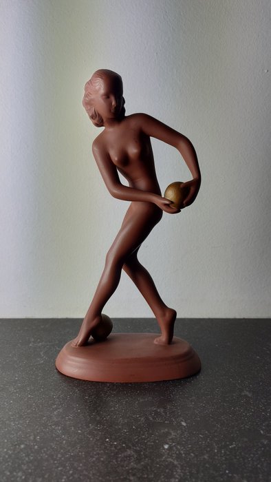 Goldscheider - Adolf Prischl - 小雕像 - Art Deco Tänzerin - 陶瓷