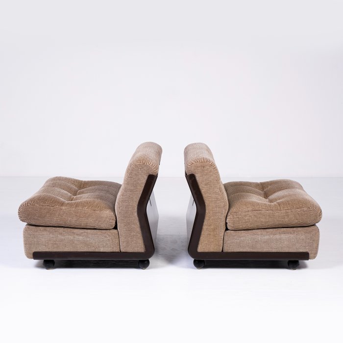 B&B Italia - Mario Bellini - 扶手椅 (2) - 阿曼塔 - 塑料, 絲絨