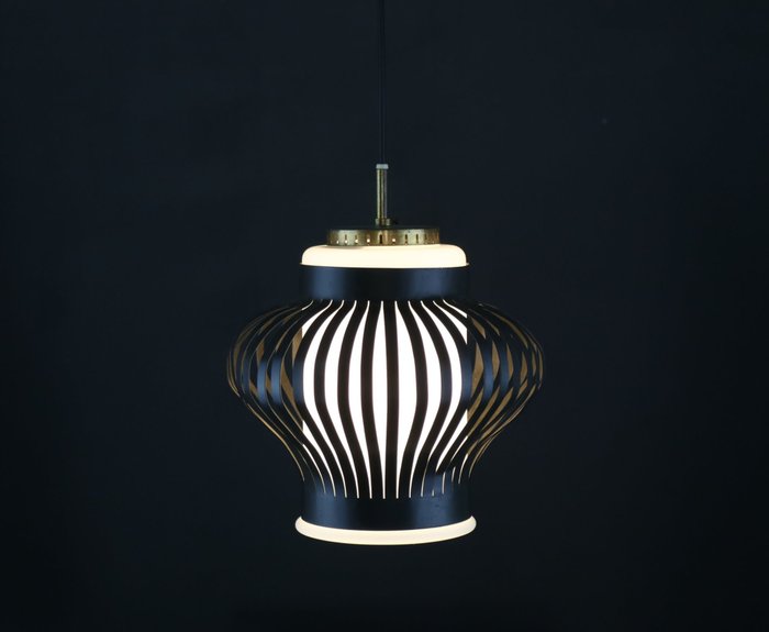 Svend Aage Holm Sørensen - Hanging lamp (1) - Opal Lamella - Aluminium, Glass