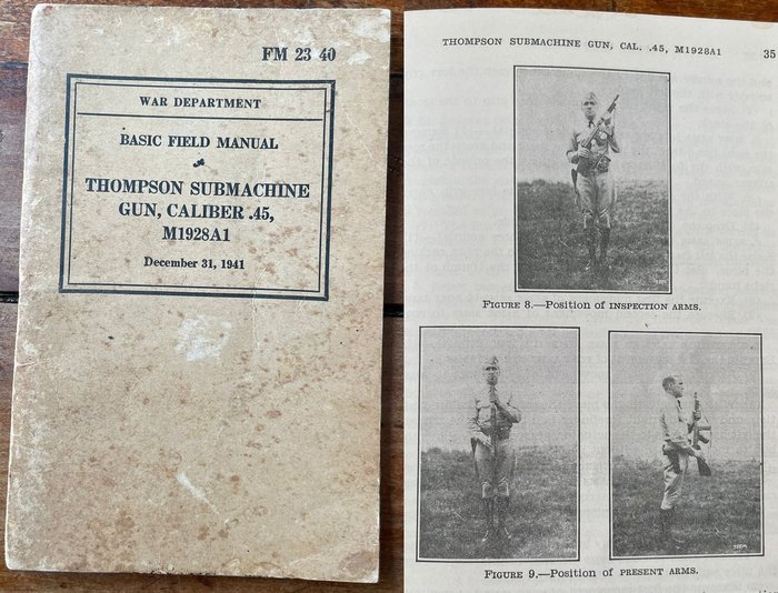 WW2 Thompson  M1928A1 Maintenance Manual - Technical Manual - Tommy Gun - Infantry - Airborne - Ranger - Beautiful Plates - 1941