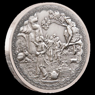 Niue. 2 Dollars 2019 Ali Baba and the Forty Thieves - Antique Finish, 1 Oz (.999)