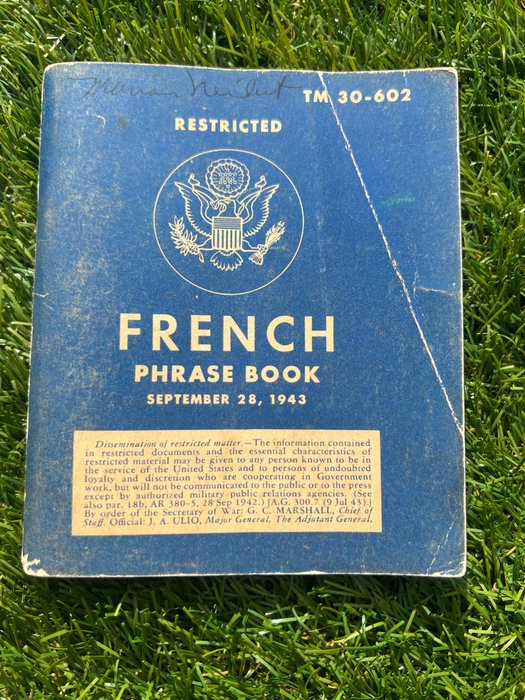 Official US Army Soldiers French Language Guide - Airborne - Ranger - D-Day - Invasion of Normandy - France liberation - Infantry - 1943