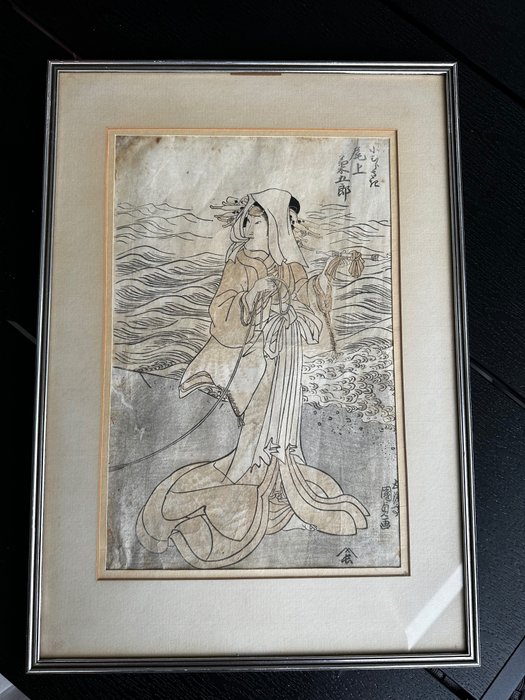 歌舞伎演員尾上菊五郎三世飾演小紫小むらさき - Utagawa Kunisada (1786-1865) - 日本 - 1823年