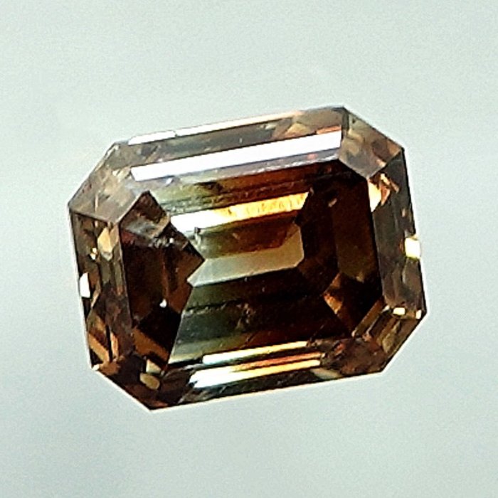 Diamond - 0.34 ct - Emerald - Natural Fancy Deep Yellowish Orange - SI2