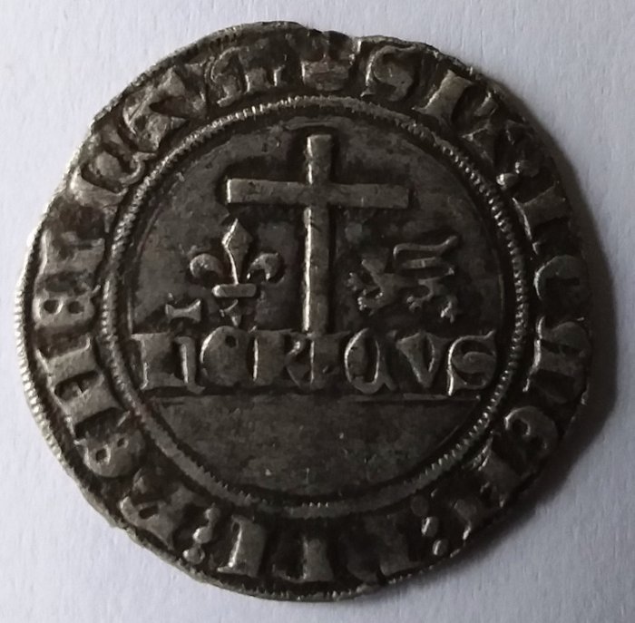 Monnaie anglo-gauloise. Henry VI (1422 - 1453), House of Plantagenet. Blanc aux Écus 1422